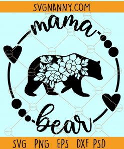 Floral mama bear svg