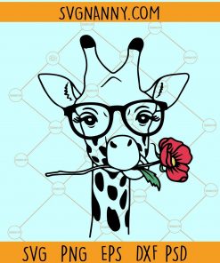 Giraffe with flower svg