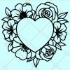 Heart shape flower frame svg