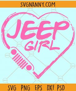 Jeep Girl Pink heart svg