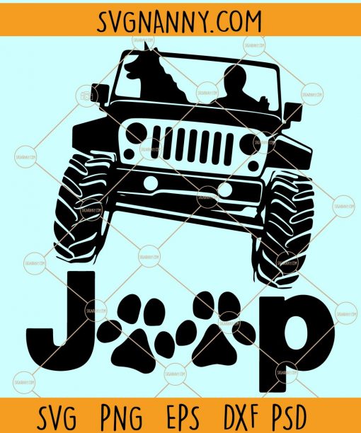 Jeep and dog SVG