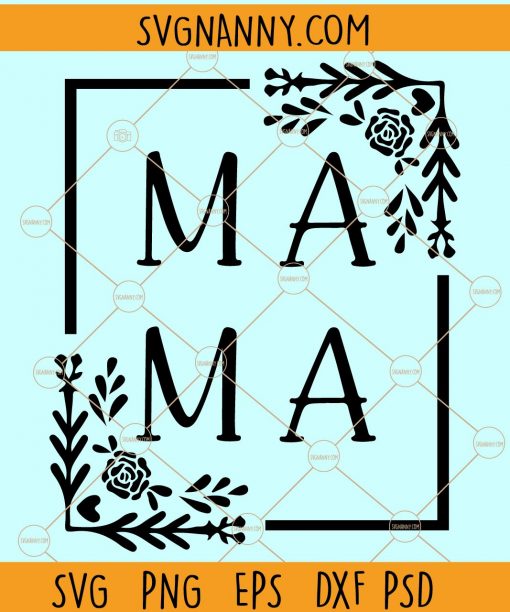 Mama floral square SVG