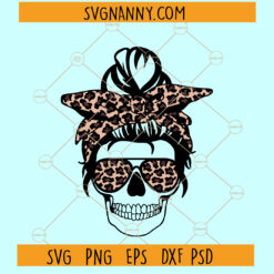 Messy bun leopard prints svg