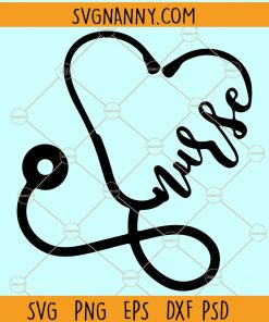 Nurse stethoscope heart svg