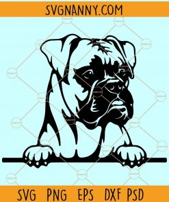 Peeking Boxer Dog Svg