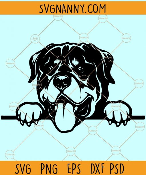 Peeking Rottweiler Dog SVG