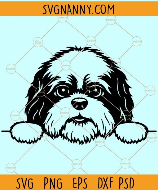 Peeking Shih Tzu svg