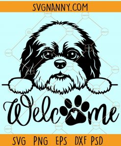 Shih Tzu Welcome sign SVG