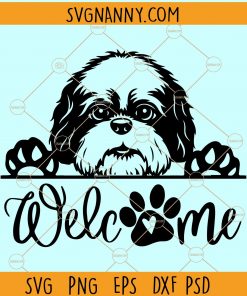 Shih Tzu welcome sign svg