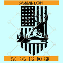 Deer Hunting America Flag SVG