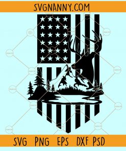 Deer Hunting America Flag SVG