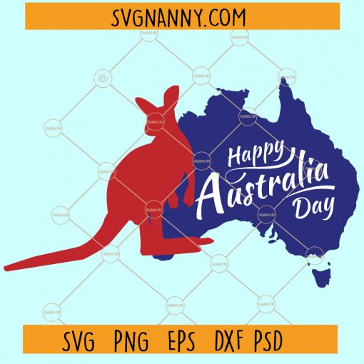 Happy Australia Day Kangaroo SVG