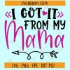 I got it from my mama SVG