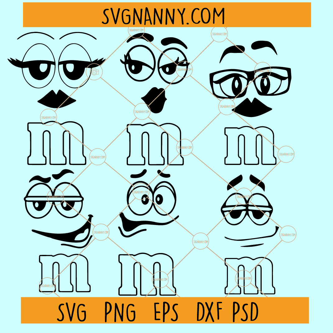 M and M's M&M Faces SVG and JPG Cutting Files for the Cricut – Family  Supply Digitals