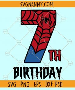 7th Birthday Spiderman svg