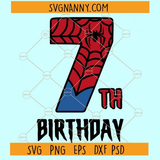 7th Birthday Spiderman svg