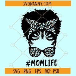 Messy bun leopard prints svg