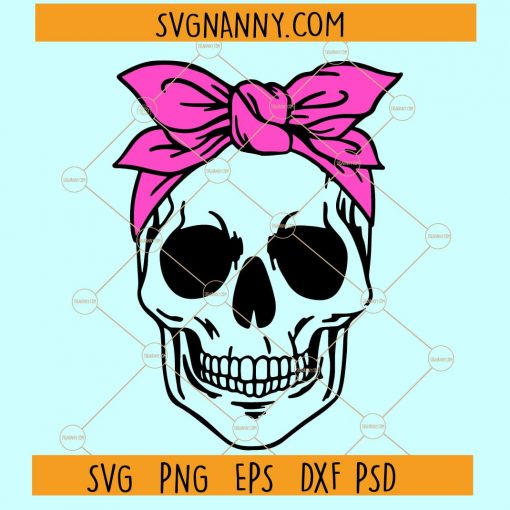 Skull with bandana SVG