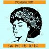 Afro woman with flowers SVG