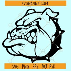Bull dog head collar SVG