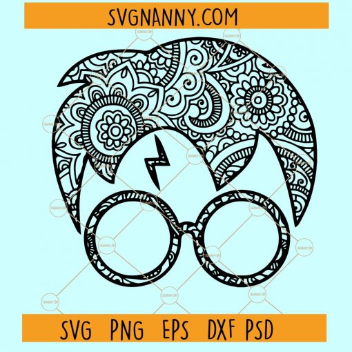 Harry Potter mandala SVG, mandala svg, Harry Potter Head SVG