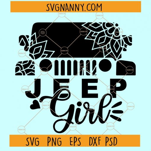 Jeep girl mandala SVG file