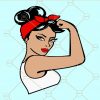 Afro Rosie the riveter svg, Rosie the riveter svg, Afro black woman svg, Black woman svg, Afro woman svg, Feminist svg, Warrior woman svg, We Can Do It svg files