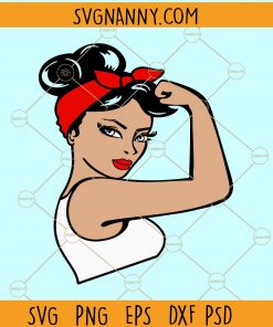 Afro Rosie the riveter svg, Rosie the riveter svg, Afro black woman svg, Black woman svg, Afro woman svg, Feminist svg, Warrior woman svg, We Can Do It svg files