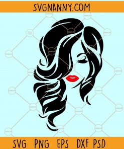 Afro woman Curly Hair SVG, pretty afro woman SVG, Afro Woman SVG, Afro Girl Svg, Red lips Afro Woman Svg, Black Diva Svg, Curly Hair Svg files