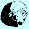 Afro woman SVG file, Afro Woman With Glasses SVG, African American SVG, Woman Model SVG, Black woman SVG, Natural hair SVG,, Black woman magic SVG file