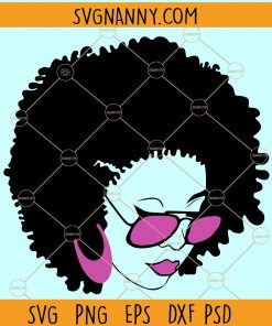 Afro Woman With Glasses SVG, afro woman SVG, Woman Model SVG, Black woman SVG, Natural hair SVG, afro queen svg, Black girl magic SVG file, Model svg