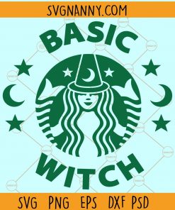 Basic Witch SVG, Starbucks basic witch svg file, Witch coffee svg, Halloween svg file, Halloween coffee svg files