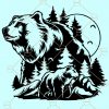 Bear SVG File, Grizzly Bear svg, Bear and the mountains SVG, mountain bear SVG, Black Bear svg, Bear in the Wild svg, Bear clipart, Bear svg Files