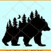 Bear and mountain SVG, Bear Mountain and Trees svg, Bear svg files, Mama Bear svg