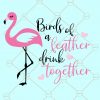 Birds of a feather drink together SVG, flamingo bachelorette svg, flamingo shirt SVG, besties svg, drinking shirt svg, bridesmaids SVG