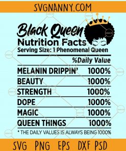 Birthday Black queen nutrition facts SVG, Black girl nutrition facts SVG, Black Queen SVG, Black Girl SVG, Black Girl Magic SVG, Black woman SVG, Black Girl SVG, Nutrition facts SVG file