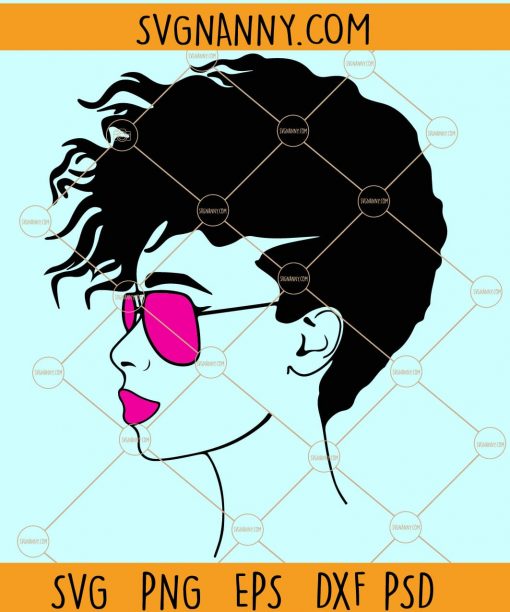 Black woman sunglasses SVG file