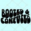Boozed and Confused SVG, Minimalist Svg, Wavy Letters Svg, drinking shirt SVG, SVG files, design bundles, Trending SVG files