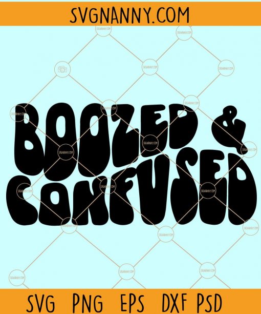 Boozed and Confused SVG, Minimalist Svg, Wavy Letters Svg, drinking shirt SVG, SVG files, design bundles, Trending SVG files