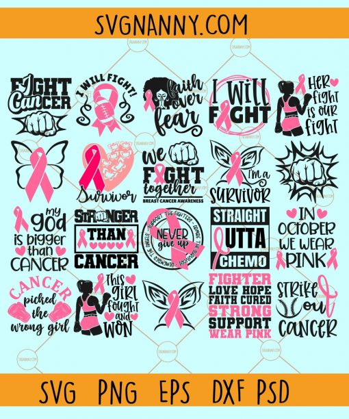 Breast Cancer awareness SVG bundle