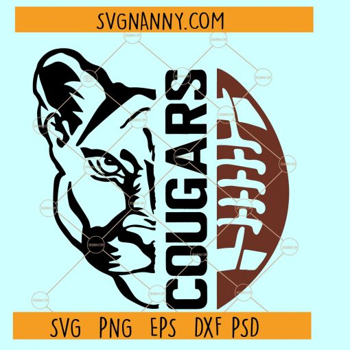 Cougars football SVG, school spirit svg, football svg file, cougars svg, Go cougars svg