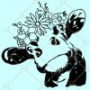 Cow with flowers SVG, Cow with Flower Crown Svg, Cow Flower Svg, Cow Floral Svg, Cow Face Svg, cow with bandana svg, Animal Face Svg, Cow Svg File