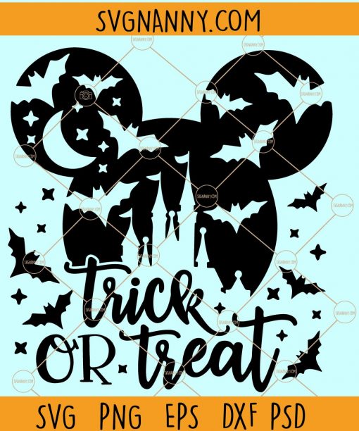 Disney trick or Treat Svg, Halloween Mouse Svg, Halloween Castle Svg, Disney Halloween svg, mickey mouse Halloween svg file