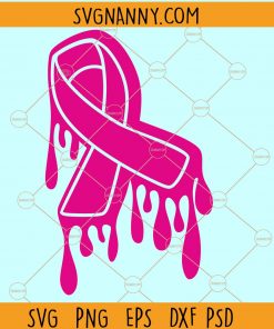 Dripping cancer ribbon SVG, Dripping Ribbon svg, Breast cancer SVG, Pink ribbon svg, Cancer awareness SVG, Pink cancer ribbon SVG, cancer ribbon SVG, cancer drip svg file