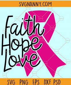 Faith hope love cancer awareness SVG, Peace love hope SVG, Cancer Ribbon Svg, Faith love cure svg, Cancer Awareness Ribbon svg, Cancer SVG file