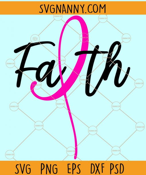 Faith Ribbon SVG file, Faith hope cure SVG, Pink ribbon SVG, Breast Cancer Svg, Cancer Survivor Svg, Faith Svg, Fight for the cure svg, Breast Cancer svg file