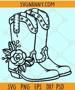 Floral Cowboy boots SVG, Cowboy boots with Flowers SVG file, Cowboy Boots SVG file, Cowgirl boots SVG, country girl svg,Boots svg files