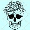 Floral skull SVG, flower skull SVG, skull with flowers svg, Skull SVG file, Halloween skull SVg file, floral skeleton SVG, Day of the dead SVG, Skull shirt SVG files