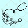 Floral stethoscope SVG file