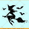 Flying witch SVG, wich with broom SVG, Witch Moon SVG, Halloween Svg, Witch Svg